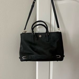 TORY BURCH ROBINSON DOUBLE ZIP CROSS BODY BLACK